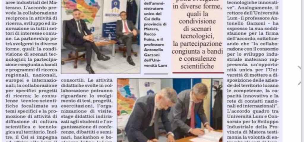 la nuova del sud accordo fra lum e csi