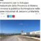 Il Consorzio per lo Sviluppo Industriale della Provincia di Matera rinnova la pubblica illuminazione nelle aree industriali di Jesce e La Martella