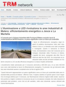 L'illuminazione a LED rivoluziona le aree industriali di Matera: efficientamento energetico a Jesce e la Martella